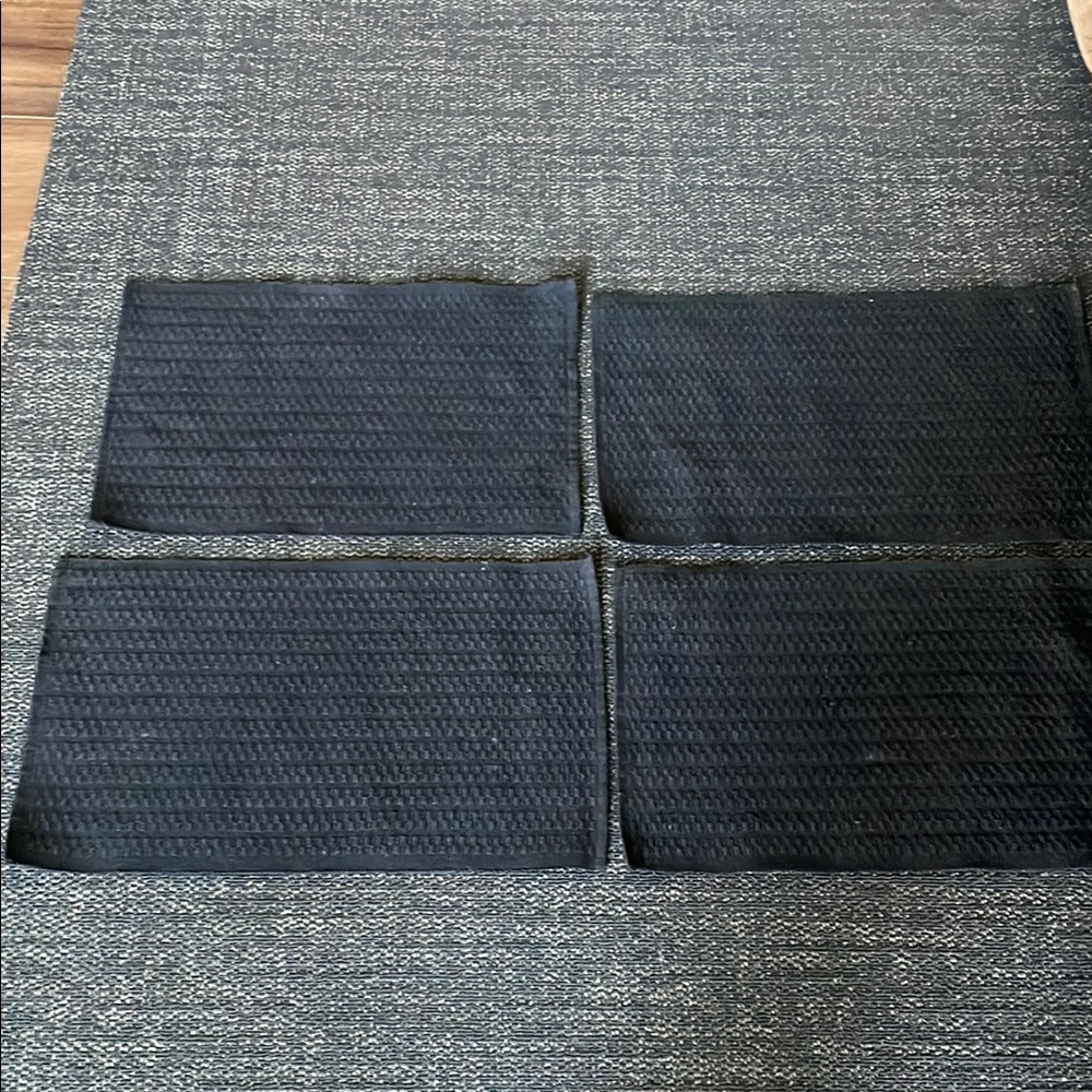 Set of Four Black Placemats